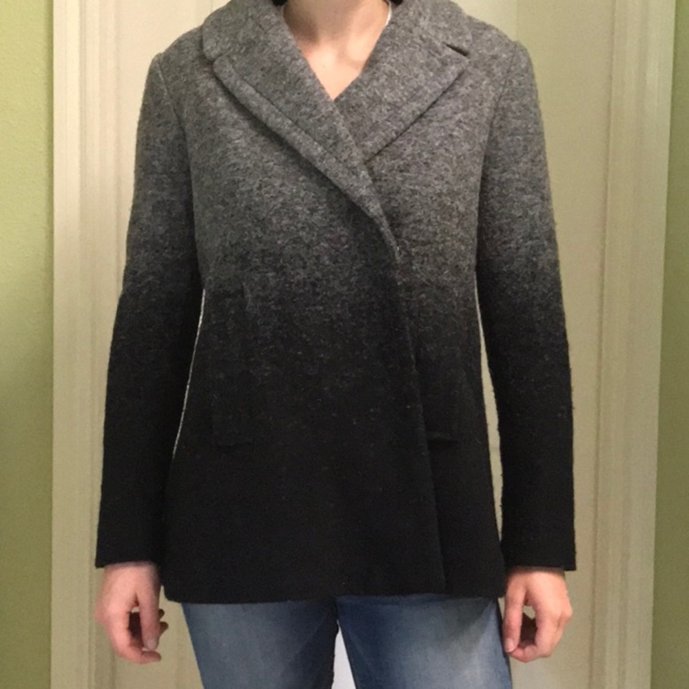Armani Exchange wool grey black ombré coat